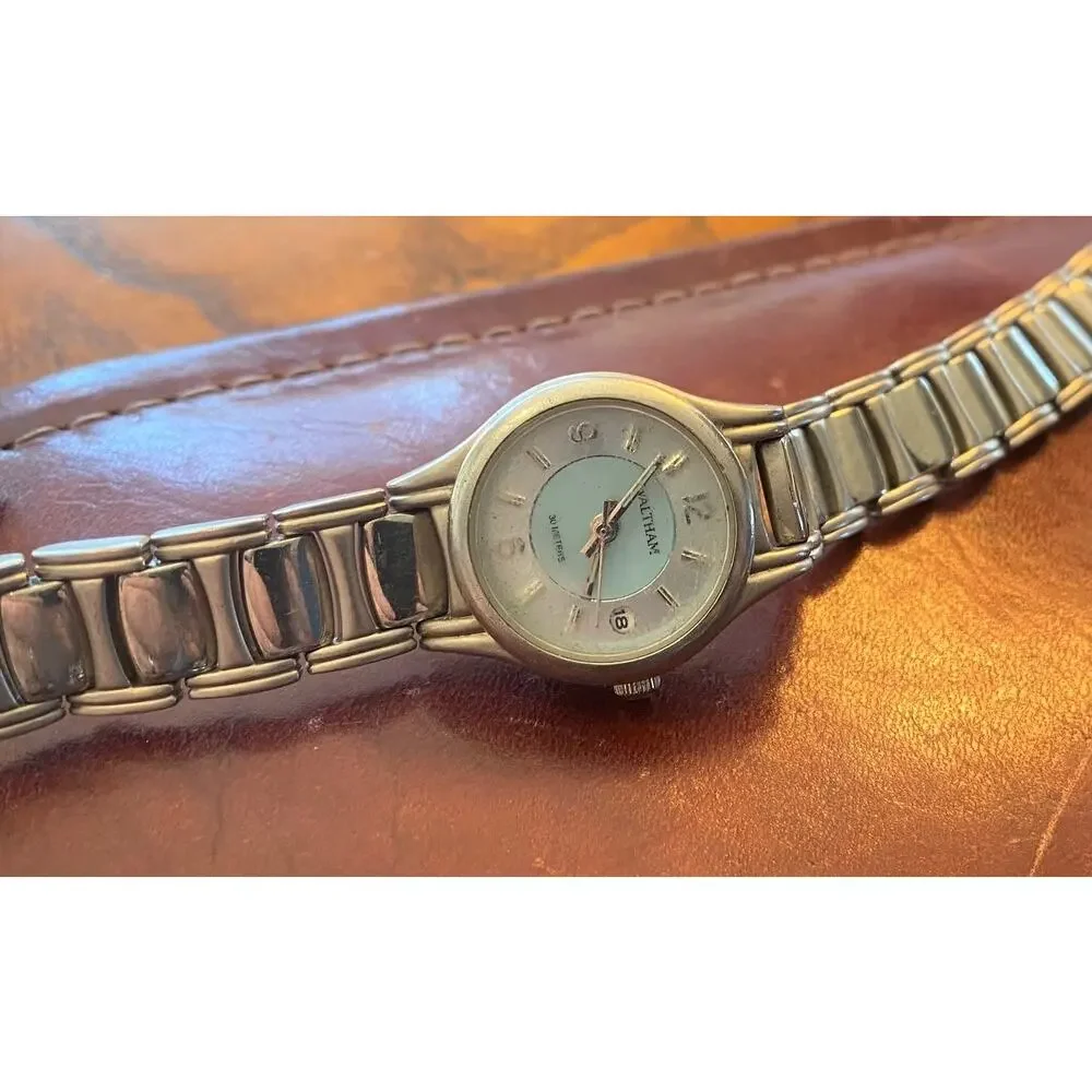 VTG Women's Waltham Watch, Metal Tone, New Battery, Date